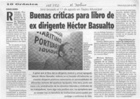 Buenas críticas para libro de ex dirigente Héctor Basualto  [artículo] Bárbara Araneda.