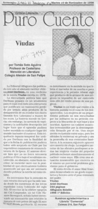 Viudas  [artículo] Tomás Soto Aguirre.