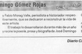 Presentan libro sobre José Domingo Gómez Rojas  [artículo].