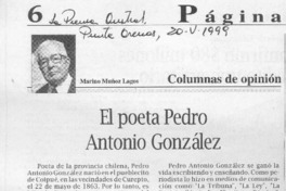 El poeta Pedro Antonio González  [artículo] Marino Muñoz Lagos.