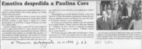 Emotiva despedida a Paulina Cors  [artículo].