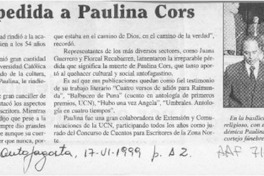 Emotiva despedida a Paulina Cors  [artículo].