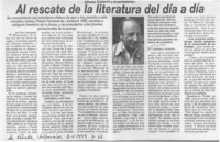 Al rescate de la literatura del día a día  [artículo].