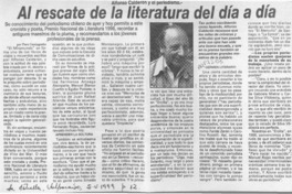 Al rescate de la literatura del día a día  [artículo].