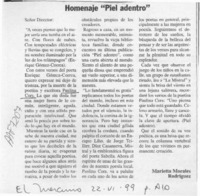 Homenaje "Piel adentro"  [artículo] Marietta Morales Rodríguez.