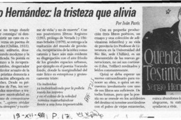 Sergio Hernández, la tristeza que alivia  [artículo] Iván Pares.