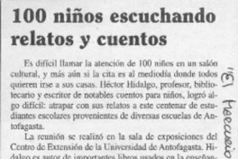 100 niños escuchando relatos y cuentos  [artículo].