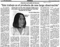 "Este trabajo es el producto de una larga observación"