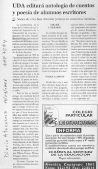 UDA editará antología de cuentos y poesía de alumnos escritores  [artículo].
