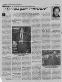 "Escribo para entretener"  [artículo] Jorge Abasolo A.