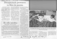 Discapacitada promueve su libro de poesías  [artículo].