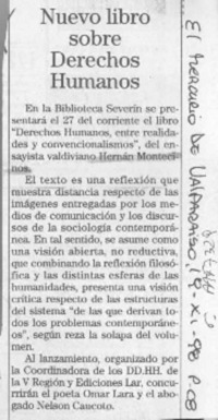 Nuevo libro sobre derechos humanos  [artículo].
