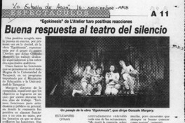Buena respuesta al teatro del silencio  [artículo].