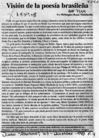 Visión de la poesía brasileña  [artículo] Wellington Rojas Valdebenito.