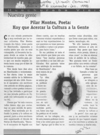 Pilar Montes, poeta "Hay que acercar la cultura a la gente"  [artículo].