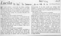 Lucila  [artículo] José Manuel Pizarro.
