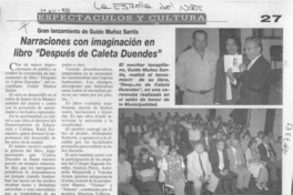 Narraciones con imaginación en libro "Después de Caleta Duendes"  [artículo].