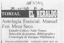 Antología esencial  [artículo] Naín Nómez.