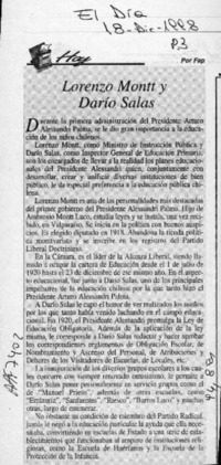 Lorenzo Montt y Darío Salas  [artículo] Fap.