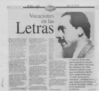 Vocaciones en las letras  [artículo] Yessy Olavarría.