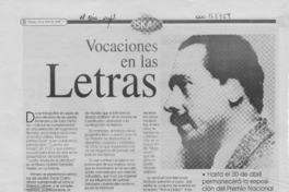 Vocaciones en las letras  [artículo] Yessy Olavarría.