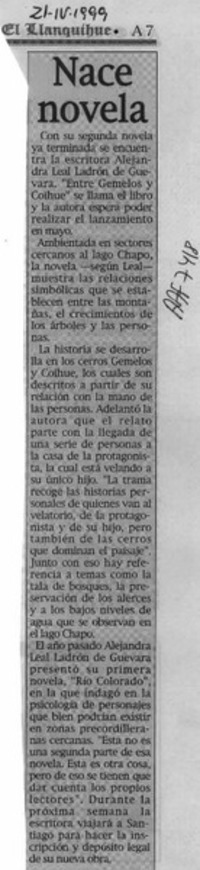 Nace novela  [artículo].