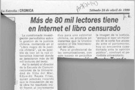 Más de 80 mil lectores tiene en internet el libro censurado  [artículo].