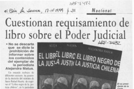 Cuestionan requisamiento de libro sobre el Poder Judicial  [artículo].
