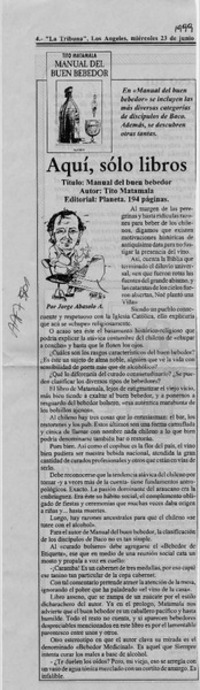 Aquí, sólo libros!  [artículo] Jorge Abasolo A.