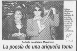 La Poesía de una ariqueña toma fuerza en el extranjero  [artículo].