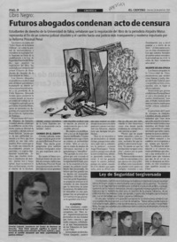 Futuros abogados condenan acto de censura  [artículo].