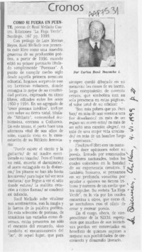 Cronos  [artículo] Carlos René Ibacache I.