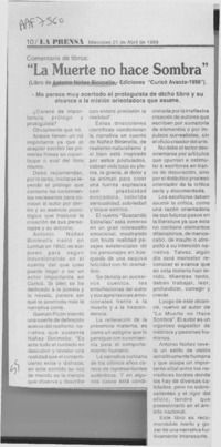 "La muerte no hace sombra"  [artículo] Samuel Maldonado de la Fuente.