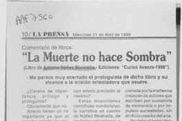 "La muerte no hace sombra"  [artículo] Samuel Maldonado de la Fuente.