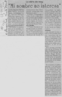 "Mi nombre no interesa"  [artículo].