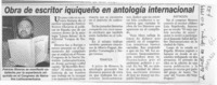 Obra de escritor iquiqueño en antología internacional  [artículo].