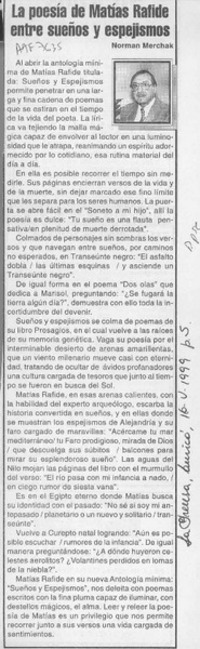 La poesía de Matías Rafide entre sueños y espejismos