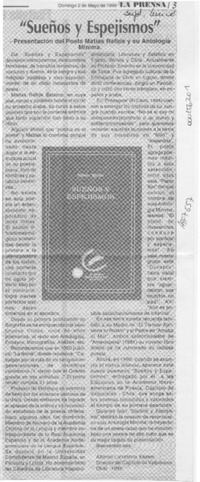 "Sueños y espejismos"  [artículo] Alfonso Larrahona Kästen.