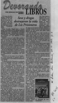 Sexo y drogas destruyeron la vida de Los Prisioneros  [artículo] Gonzalo Gutiérrez Muñoz.