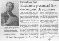Estudiante presentará libro en congreso de escritores  [artículo].
