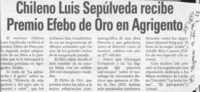 Chileno Luis Sepúlveda recibe Premio Efebo de Oro en Agrigento  [artículo].