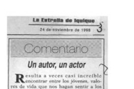 Un autor, un actor  [artículo] Eduardo Salas López.