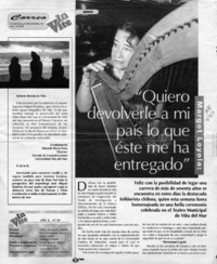 "Quiero devolverle a mi país lo que éste me ha entregado"  [artículo].