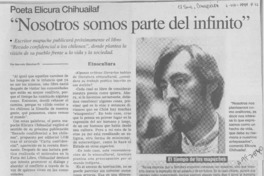 "Nosotros somos parte del infinito"  [artículo] Marcelo Sánchez R.