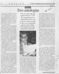 Tres antologías  [artículo] Sergio Ramón Fuentealba.