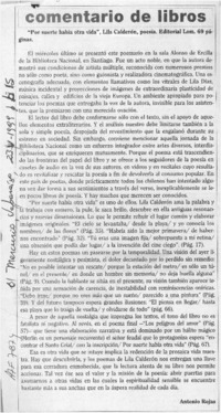"Por suerte había otra vida"  [artículo] Antonio Rojas.