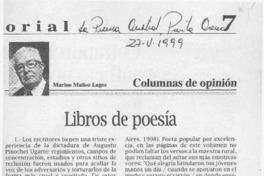 Libros de poesía  [artículo] Marino Muñoz Lagos.