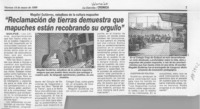 "Reclamación de tierras demuestra que mapuches están recobrando su orgullo"  [artículo].