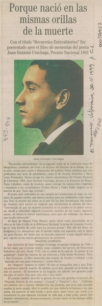 Porque nació en las mismas orillas de la muerte