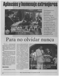 Aplausos y homenaje extranjeros para la poetisa Nélida Baros Fritis.